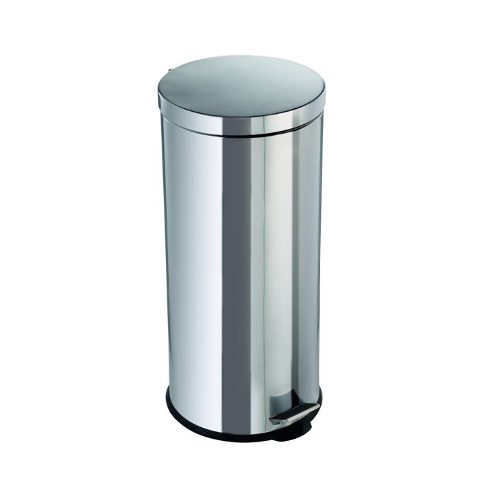 TOM poubelle à pédale 30 litres chrome