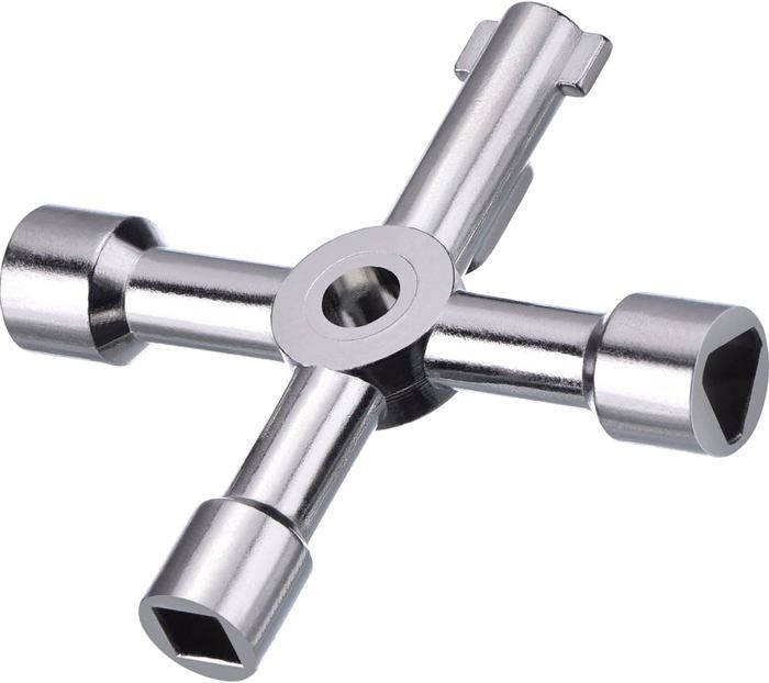 Clé D'architecte Universelle - Clé Carrée 6/7/8mm, Mesure De Cylindre, Décapsuleur, Alliage Zinc 20cm