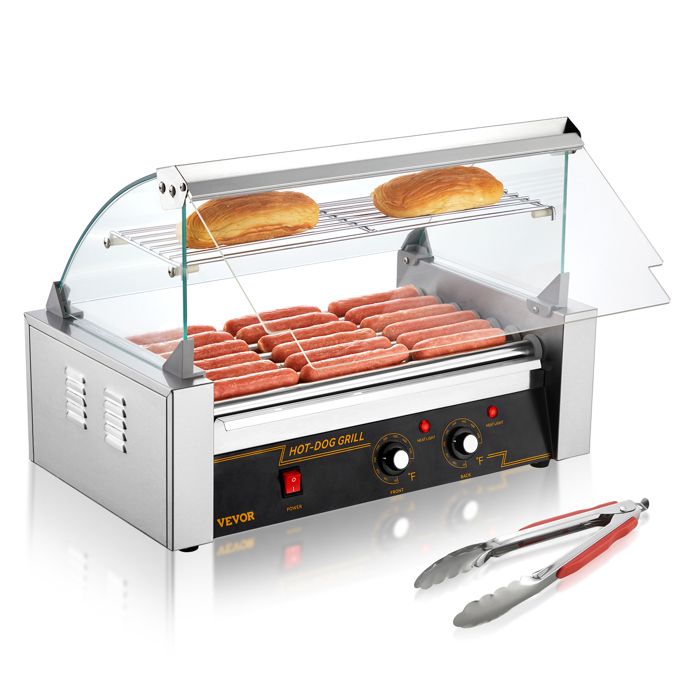 VEVOR Hot Dog Machine à hot-dog, 36 L, cuiseur vapeur à 2 niveaux pour