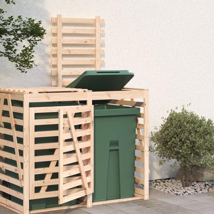 Cache Poubelle/ Extension dabri pour poubelle sur roulettes - VIDAXL - bois massif pin CC6646850