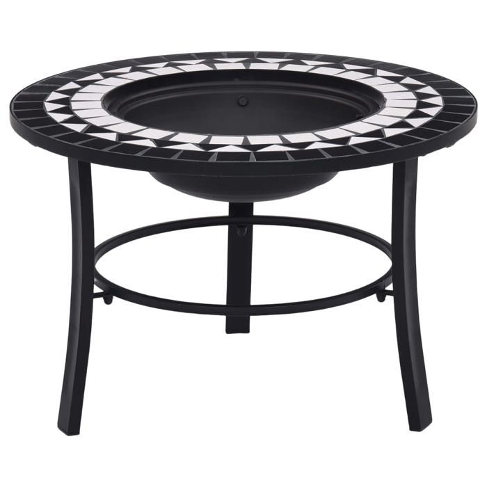 Foyer Mosaïque VidaXL 46721 – Acier et Céramique, Barbecue Intégré