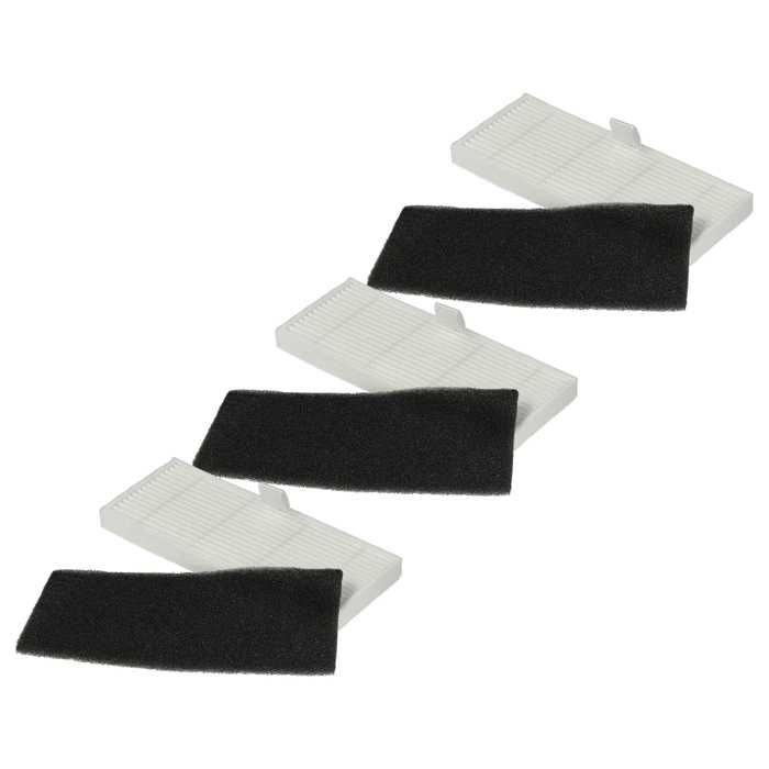 vhbw Kit Filtre compatible avec Proscenic M8 Pro aspirateur-robot - 6x Filtre rechange (filtre particules fines filtre mousse)
