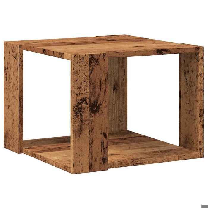 (SOLDE dété) Table Basse de Salon - Polyvalent - vieux bois 40 x 40 x 30 cm bois dingénierie - Aspect chic*84748