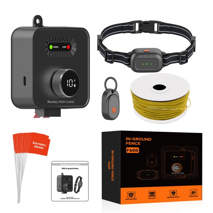 Collier Electrique anti-fugue pour 2 chien - barriere chien câblé -Système à distance de clôture chien