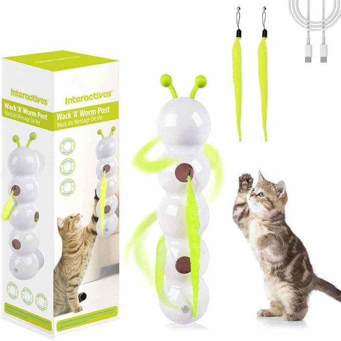 Comparer les prix de Jouet intelligent pour chat Caterpillar – Jouet interactif pour chat dintérieur jouet à insectes mobiles mouvement réaliste