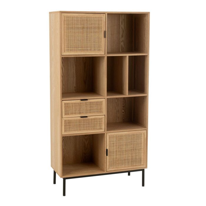 Meuble salon en bois rangements multiples Naturel 40x90x174 cm Meuble salon en bois rangements multiples Naturel 40x90x174 cm