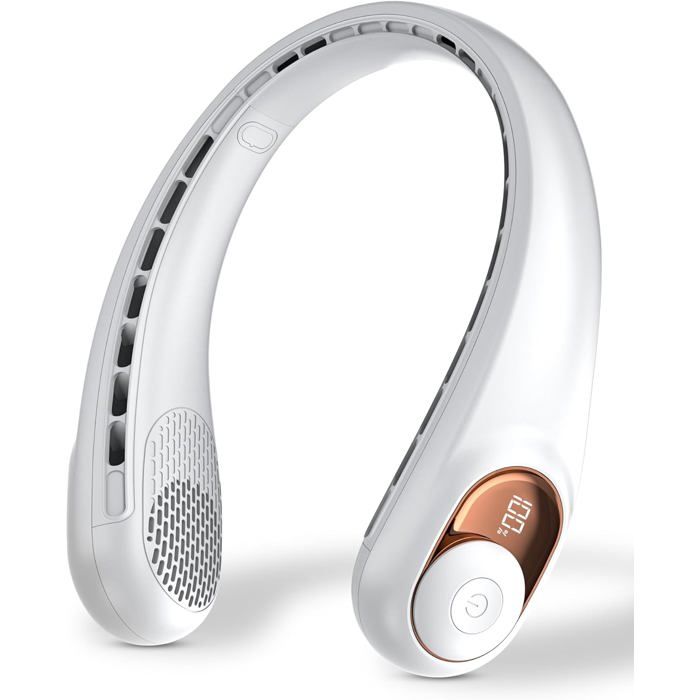 ®RisingFF Ventilateur de cou personnel avec écran LEDchargement USB-Cbatterie 3600 mAhparfait pour la maisonles voyagesblanc - Rising Ff