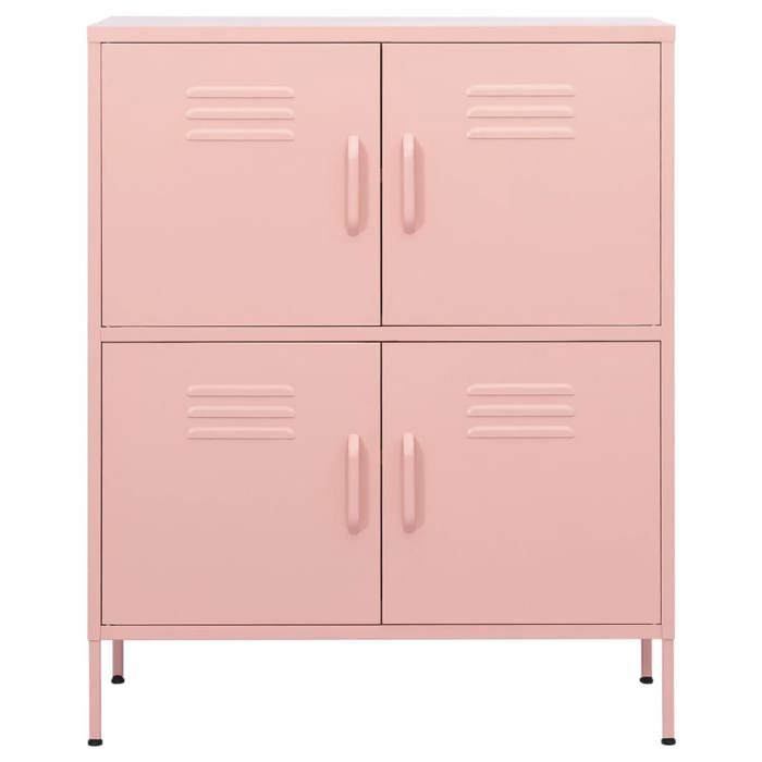 Rose Armoire de rangement JILLS Buffet/Armoire latérale Rose 80x35x101 5 cm Acier LV2213