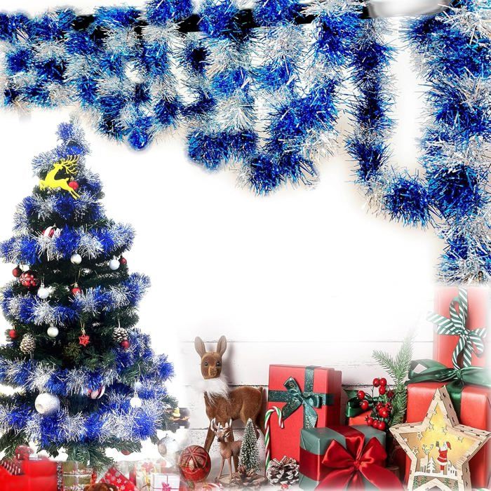 5 Guirlandes Sapin De Noël Roses - 2m Chacune, Brillantes, Pour Décorer Arbre, Murs, Fenêtres, Fêtes