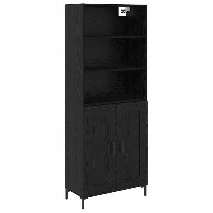 Haut Armoire Chêne noir - GKO - 69 5 x 34 x 180 cm - Bois dingénierie - Avec tiroir - Avec 2 portes