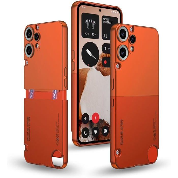 Coque 360° pour CMF Phone 2 Pro – KAL – Ultra fine antichute couverture complète orange