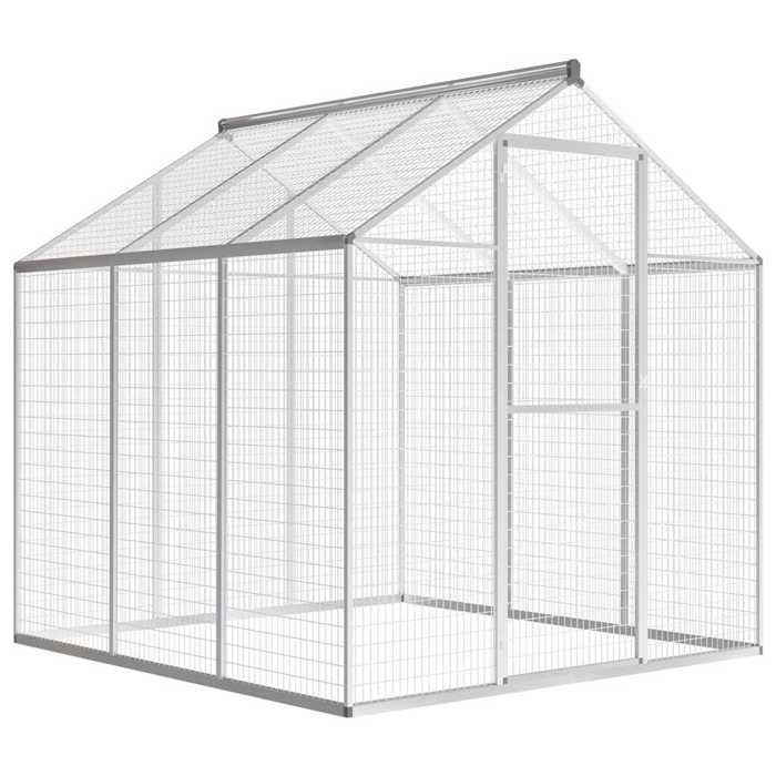 Argent Volière dextérieur Aluminium 183x178x194 cm - Abri pour petits animaux H17799