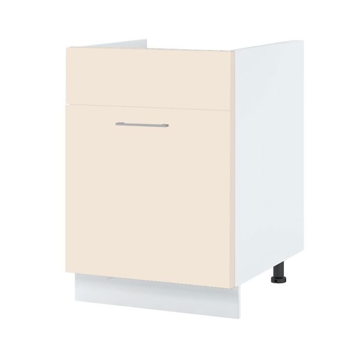 Meuble sous-évier Lovia Vanille Mat 1 porte coulissante L 80 cm - Cuisineandcie Meuble sous-évier Lovia Vanille Mat 1 porte coulissante L 80 cm - Cuisineandcie