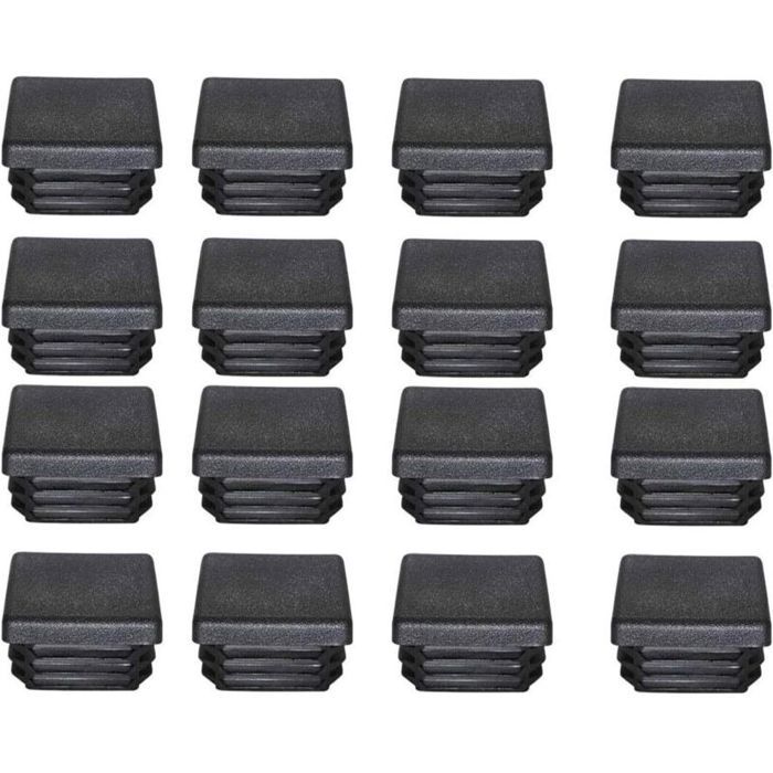 Promotion Bouchon Plastique 40x40mm Embout Tube Carre Plastique Embout Bouchons Dobturation pour Pieds de Meuble Trampoline 16PCS