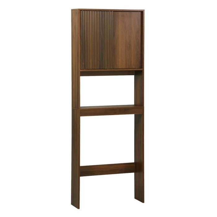Etagère / Meuble WC Linear avec portes coulissantes. 3 espaces de rangement. noyer. 64 x 20 x 180 cm Etagère / Meuble WC Linear avec portes coulissantes. 3 espaces de rangement. noyer. 64 x 20 x 180 cm