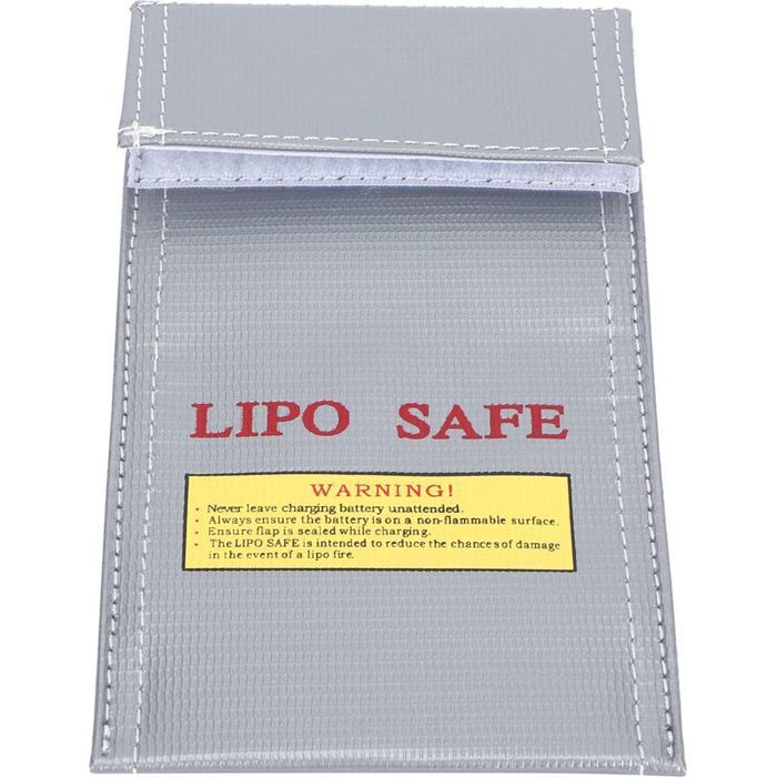 Sac ignifuge anti-explosion 10x20cm pour batteries lithium-ion sécurité feu et transport