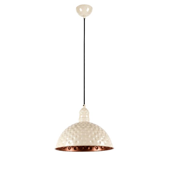 Lampe suspendue en métal Echo - 26 x 26 cm - Beige