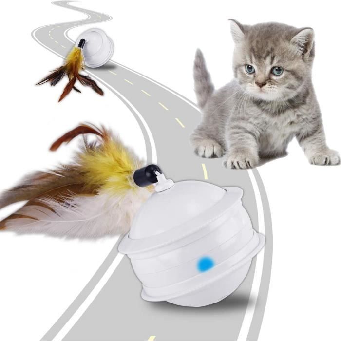Meilleurs prix pour ACELIFE Jouet chat d'intérieur interactif balle rotative automatique à 360 °,6 modes de vitesse avec lumière LED, balle à charge