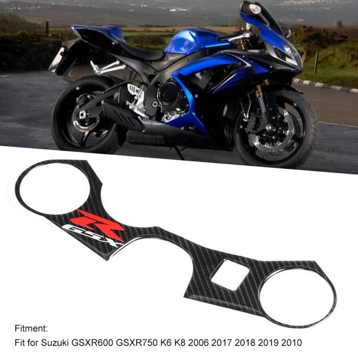 Autocollant De Moto En Fibre De Carbone Triple Arbre Supérieur Pince