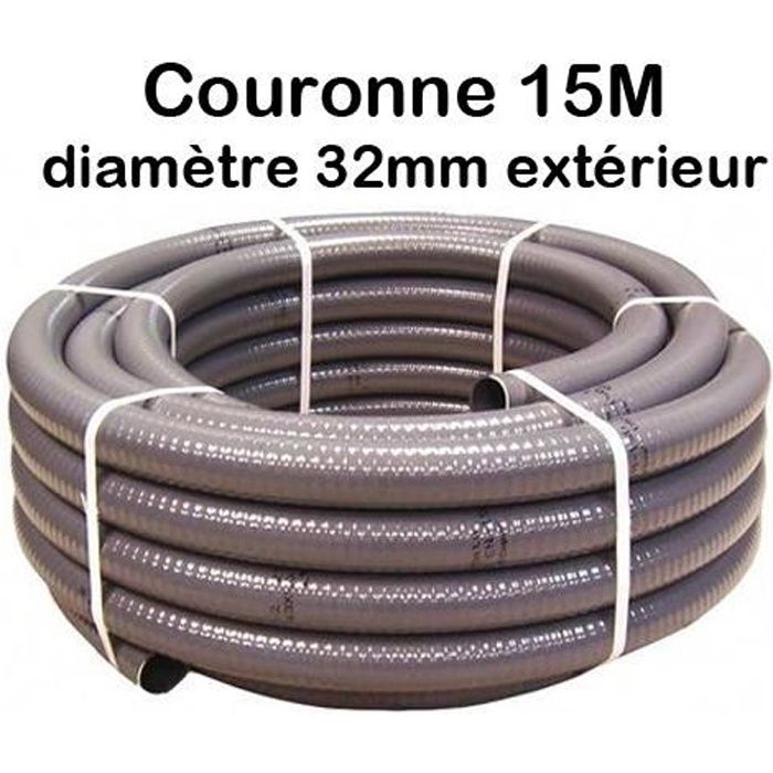Couronne Rouleau 15m Tuyau Piscine PVC Pression Souple Semi-Rigide à coller diamètre Ø 32mm extérieur 3,2cm 32 mm