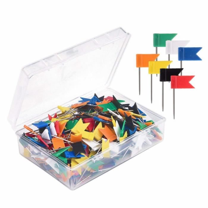 MWOOT 100 Pièces Punaises Drapeau National - Push Pins Créatifs Pour Carte, Mur, Tableau En Liège Et Photos