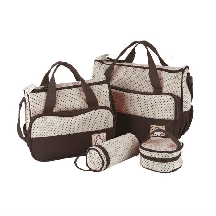 Baby Style Star sac a langer Sac à Langer Maman Bébé 5pcs sac à main pour  Promenade Voyage pratique marron - Cdiscount Prêt-à-Porter