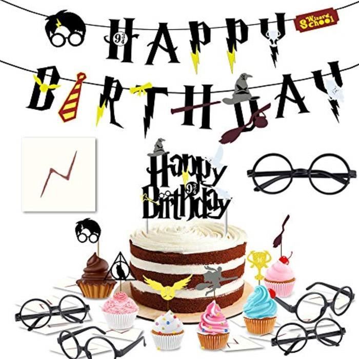Support A Decorer Ccffs Verres Et Tatouages De Sorcier Hauts De Forme De Gateau Et De Petit Gateau Banniere D Anniversaire De Sorc Achat Vente Figurine Decor Gateau Prolongation Soldes Cdiscount