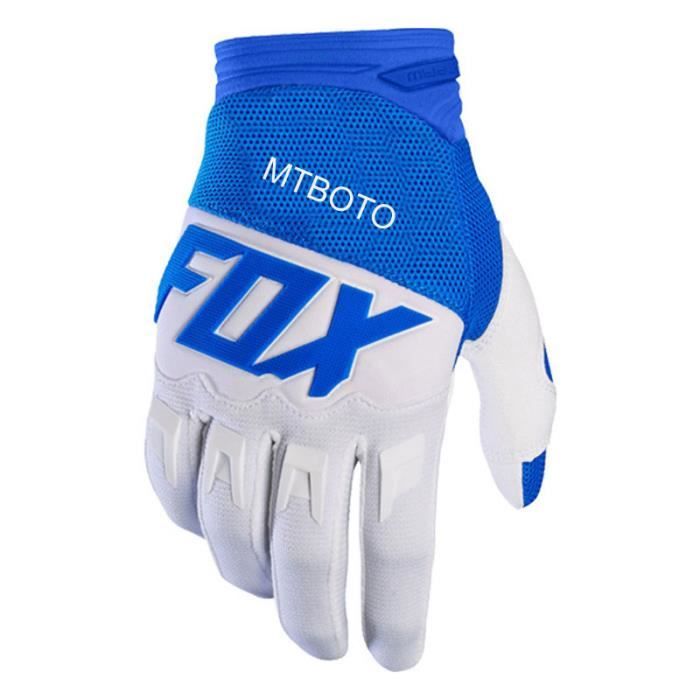 Bleu blanc - M - MTBoto Fox-Gants de moto, Gants de motocross, Gants VTT tout-terrain, Gants de vélo de monta