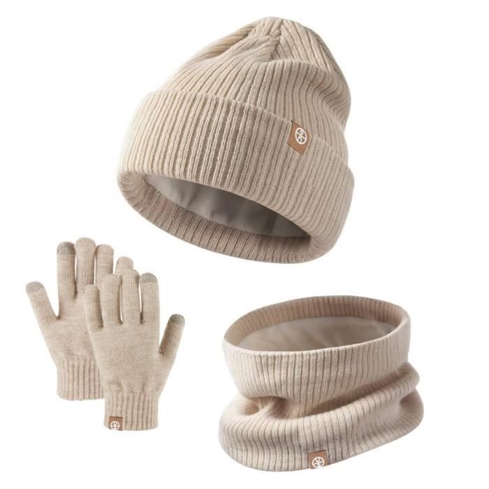Bonnet écharpe Gants Enfant Ensemble Bonnet-écharpe-gants Lifup 3 En 1 Pour Enfants 4-10 Ans - Hiver Chaud Doublure Polaire - Gants écran Tactile Bonnet Bebe Fille