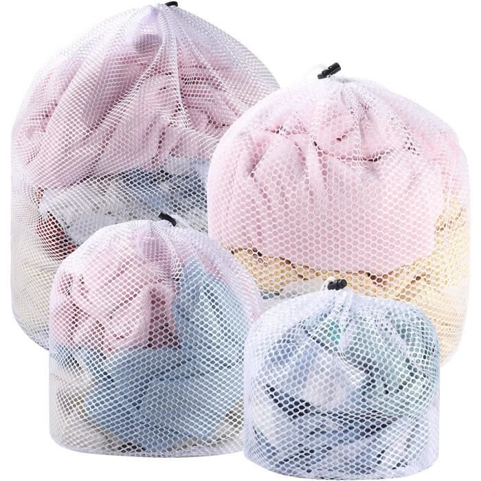Lot De 2 Filets à Linge 40x50cm – Pour Machine à Laver – Protection Soutiens-gorge Et Vêtements Délicats – Cordon De Serrage