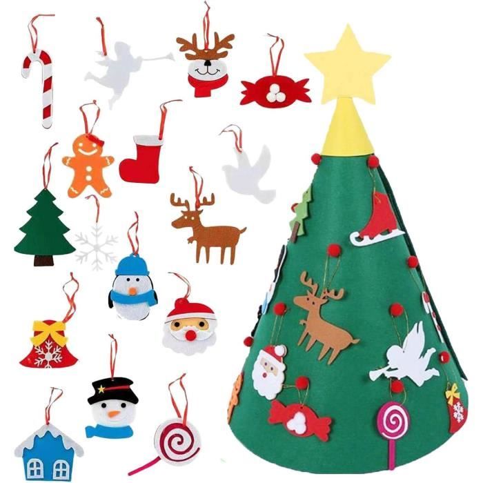 Sapin De Noël En Feutre Illuminé | Sapin De Noël Décoratif Avec Flocons