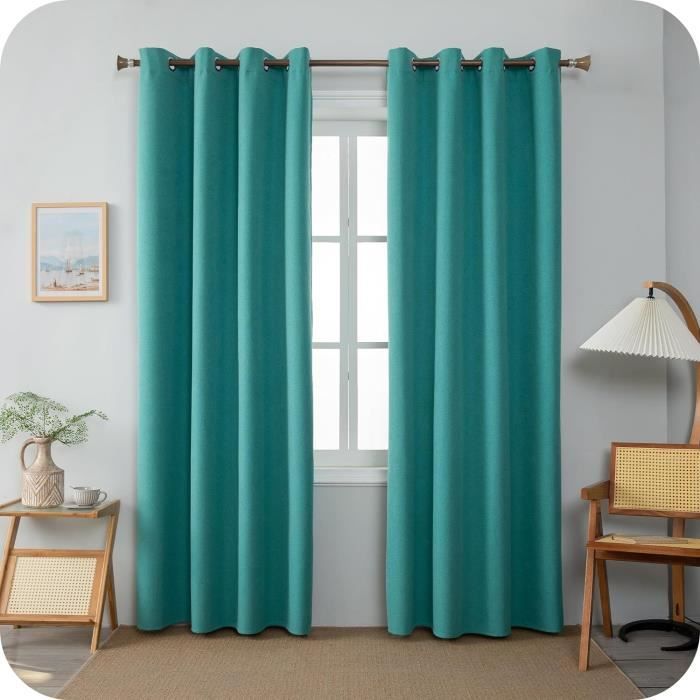 Paire De Rideaux Occultants Thermiques Avec œillets - Prêts à Poser, En Polyester, Plusieurs Tailles (54" à 90")