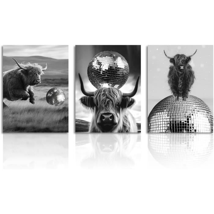 Fichier 3D Photo de vache Highland, art mural animalier imprimable JPEG