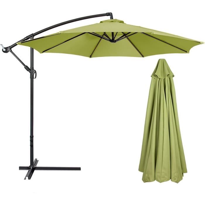Auvent Parasol 3m 8 Baleines - Toile Polyester UV - Pour Terrasse Et Jardin