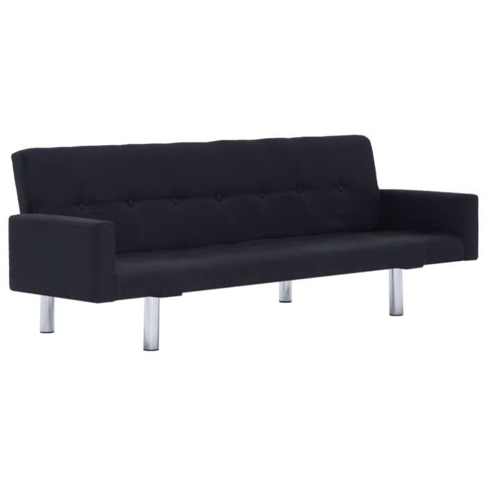 canape noir pied chrome cdiscount