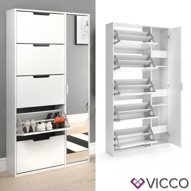 Meuble A Chaussures Benne A Chaussures 5 Portes Blanc Avec Armoire