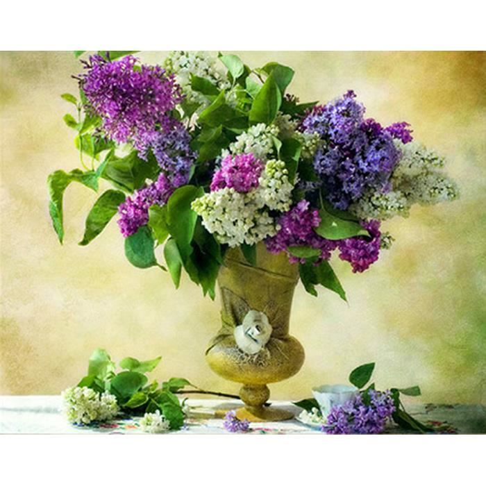 30x40cm Nature morte fleurs 3D diamant Peinture point croix en strass  Pasted numérique autocollant DIY Home Decor art Frameless - Achat / Vente  objet décoration murale - Cdiscount