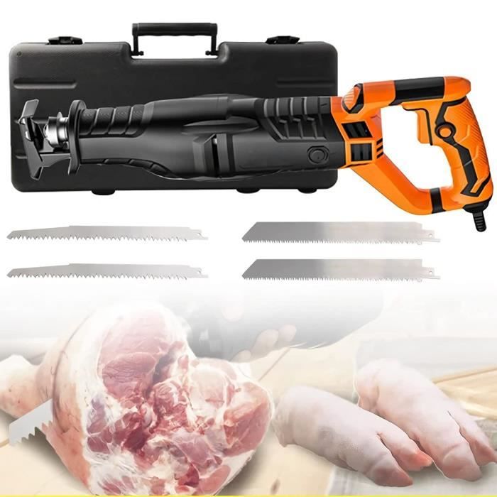 Scie Alternative Électrique Professionnelle - Pour Viande Et Os Congelés 180° Rotation