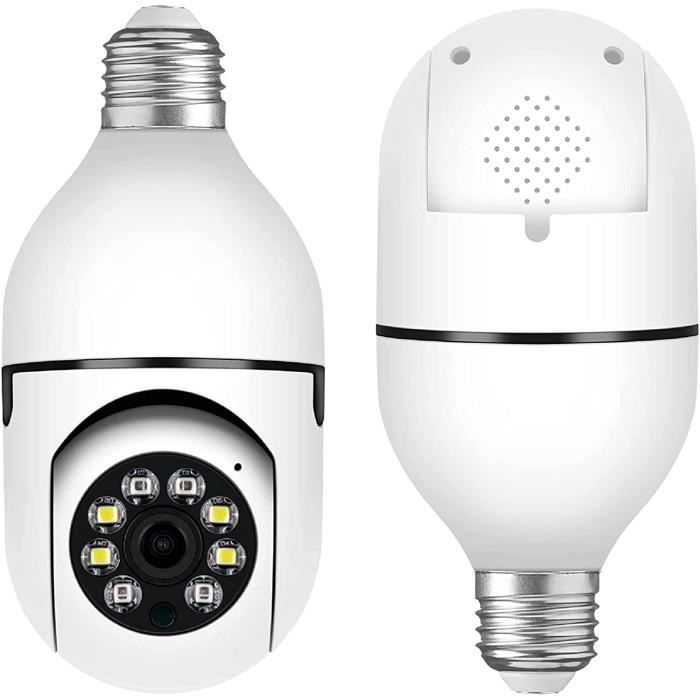 Camera avec Ampoule WiFi Camera IP Panoramique sans Fil 2,4 