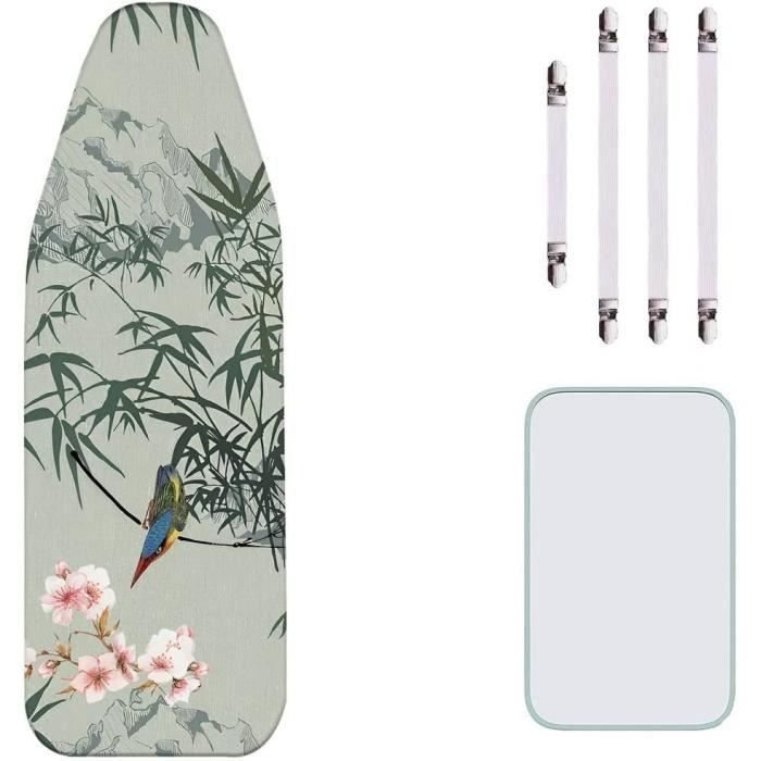 Housse De Table à Repasser Encasa XO – Rembourrage Feutre 3mm, Serrage Par Cordon, Taille 125x46cm | Pour Planches Standard, Coton Imprimé Résistant