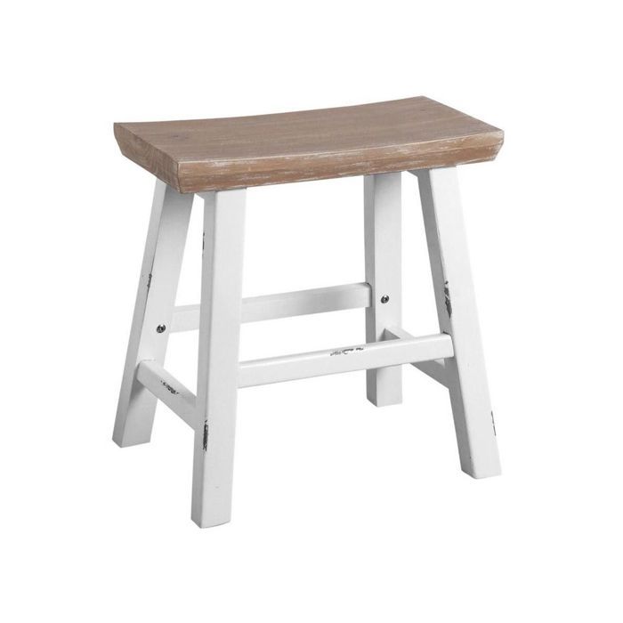Petit Banc En Bois Naturel Et Blanc Antique Naturel Achat
