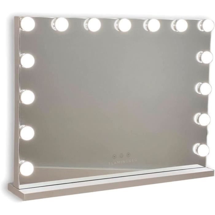 Willonin® Miroir de Maquillage tactile, Eclairage Lumière LED de 3 Modes,  Miroir 40cm avec base du pont en arc pour femme chambre - Cdiscount  Electroménager