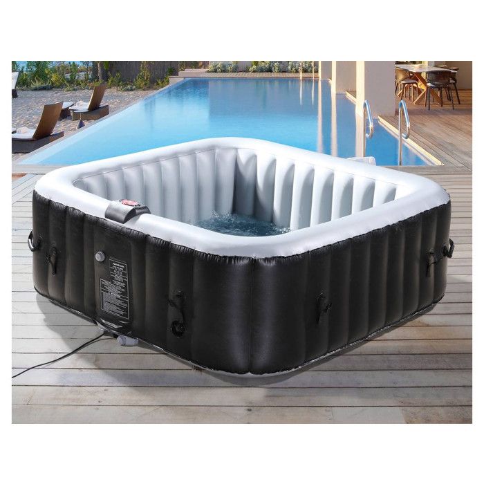 Spa Gonflable Consommation Spa Gonflable Nice En Pvc 6 Places Gris Noir Achat Vente