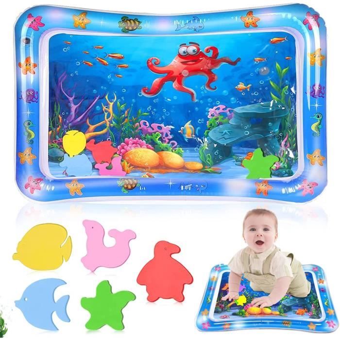 Tapis D'Eau Gonflable Pour Bébé - Temps Sur Le Ventre, Sensoriel - Licorne Et Océan - 66x50 Cm