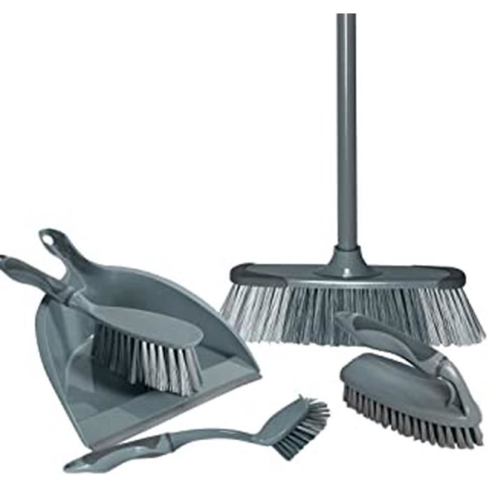 Kit de nettoyage int/érieur balai et pelle avec vaisselle et brosse /à r/écurer