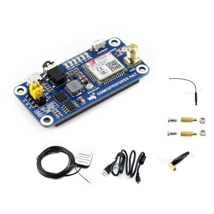 Barebones - Raspberry Gsm/gprs/gnss Hat Expansion Board Gps Module Sim868 Compatible With 3b 3b+ W Sup