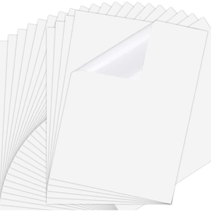 25 Feuilles 21x29.5cm Papier Autocollant Jet d'encre, Film Transparent  Imprimable étiquette en Papier à Séchage Rapide - Cdiscount Informatique