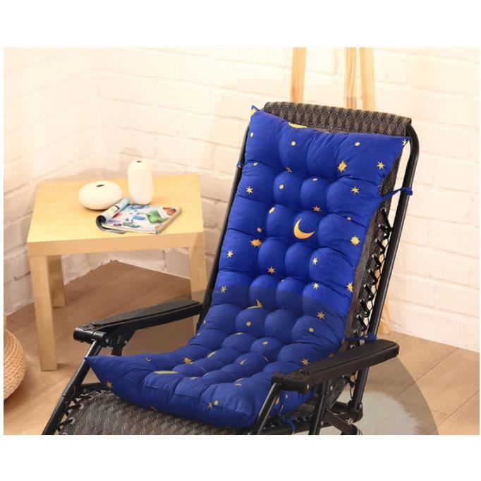Coussin de Chaise Coussin Matelas pour Chaise Fauteuil Transat de Jardin Terrasse -Bleu