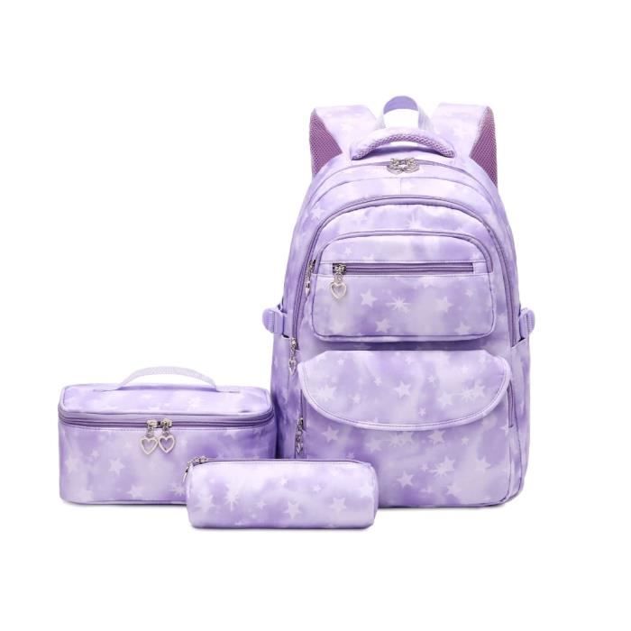 Cartable Enfant Primaire 3 Pièces - Sac à Dos + Sac à Déjeuner + Trousse - Ergonomique, Imperméable, 45x31 Cm - Garçon/fille