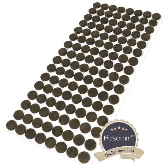 Adsamm® | 80 X Patins En Feutre / 60 Mm / Blanc / Rond / 3,5 Mm